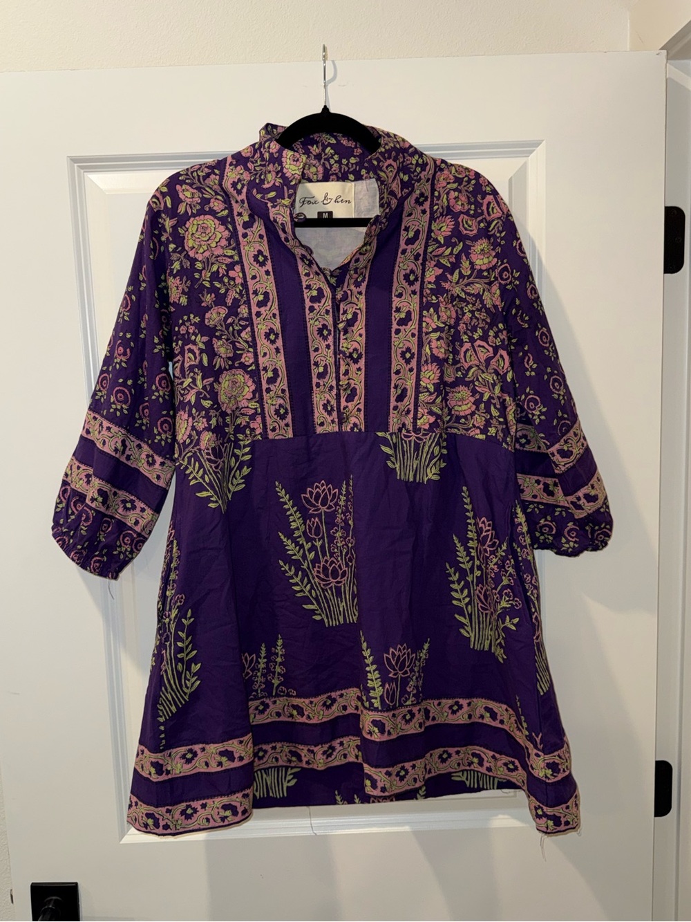 Fox & Hen Purple Floral Mini Dress